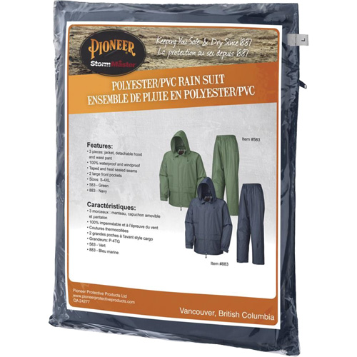 583 Rain Suit, Polyester/PVC, Small, Green Planification Entrepots Molloy