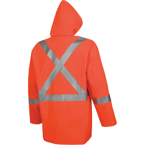 576J High-Visibility FR Rain Jacket, Small, High Visibility Orange Planification Entrepots Molloy