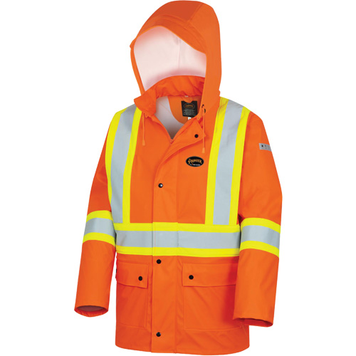 5892PKT Veste de s&eacute;curit&eacute; imperm&eacute;able &agrave; haute visibilit&eacute; ignifuge, T-petit, Orange haute visibilit&eacute; Planification Entrepots Molloy