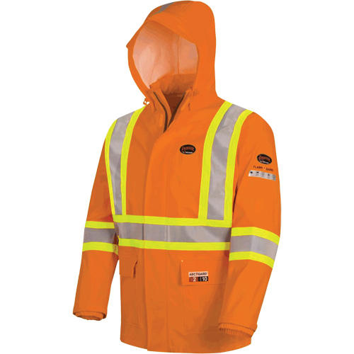 5880 FR/Arc-Rated Waterproof Rain Jacket, Large, High Visibility Orange, 10 cal/cm² Planification Entrepots Molloy