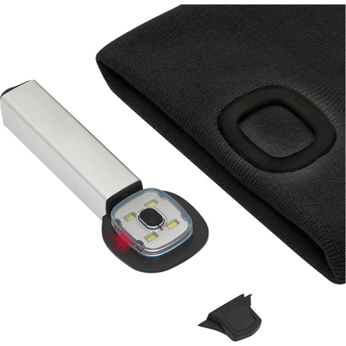 5678 Knit Toque with LED Headlight, Fleece Lining, One Size, Black Planification Entrepots Molloy
