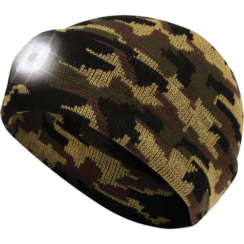 5677 Knit Toque with LED Headlight, Fleece Lining, One Size, Camo Planification Entrepots Molloy