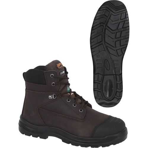 1026 Bottes de travail 6" marron, Cuir, Embout Acier, Taille 10 Planification Entrepots Molloy