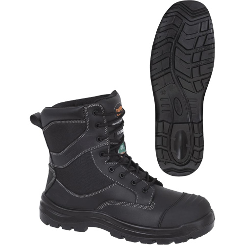 1050 Black Composite Safety Work Boots, Leather, Size 14, Impermeable Planification Entrepots Molloy