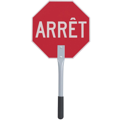 Panneau darr&ecirc;t/ralentissement de circulation – français Planification Entrepots Molloy