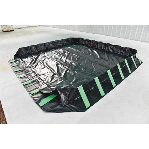 Berme Compact Ultra-Containment Berm, Capacit&eacute; 7046 gal. US, 15' la x 66' lo x 12" h, Support &agrave; charni&egrave;re Planification Entrepots Molloy