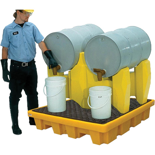 Syst&egrave;me de confinement Ultra-Drum avec drain pour 2 barils, 53" lo x 53" la x 44,8" ha, 1500 gal. US Capacit&eacute; Planification Entrepots Molloy