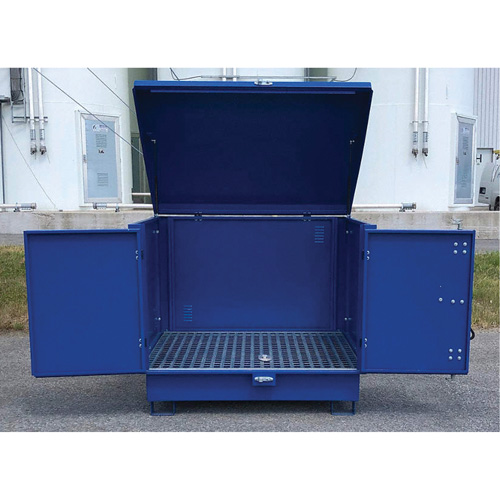 Ultra-Hard Top S4 Steel Spill Pallet, 61" L x 54.4" W x 52" H, 4700 lbs. Load Capacity Planification Entrepots Molloy