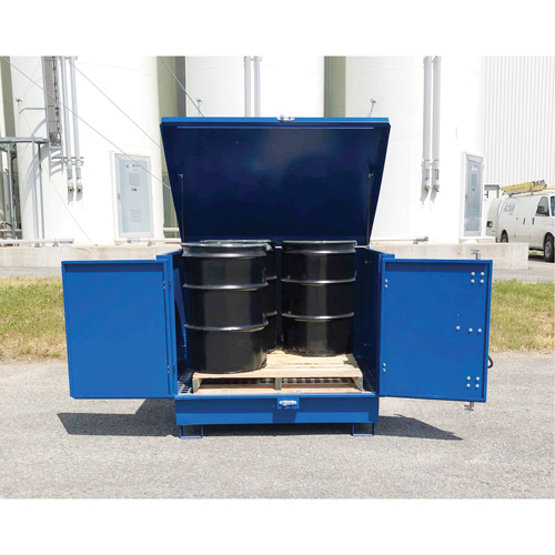 Ultra-Hard Top S4 Steel Spill Pallet, 61" L x 54.4" W x 52" H, 4700 lbs. Load Capacity Planification Entrepots Molloy