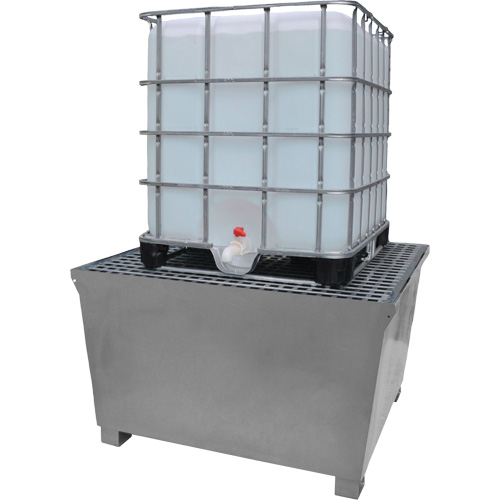 Ultra-IBC Spill Pallet en acier, Capacit&eacute; de d&eacute;versement 370 gal. US, 57,6" x 34,7" x 56,9" Planification Entrepots Molloy
