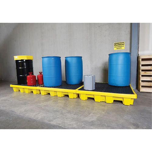Ultra-Spill Pallet emboitable, 4 barils, Capacit&eacute; de d&eacute;versement 66 gal. US, 51" x 51" x 10" Planification Entrepots Molloy