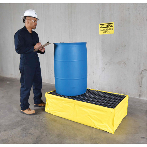 2-Drum Flexible Ultra-Spill Pallet&reg;, 66 US gal. Spill Capacity, 48" x 24" x 14" Planification Entrepots Molloy