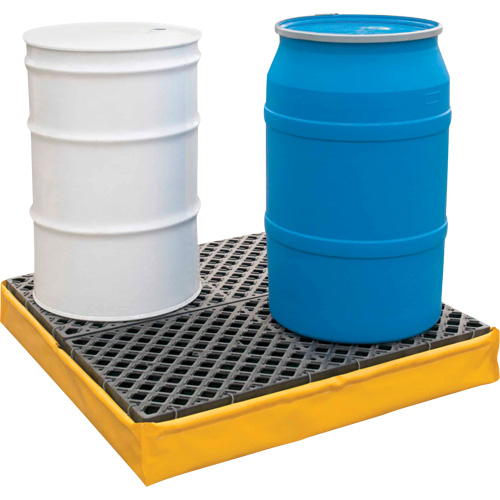 4-Drum Flexible Ultra-Spill Pallet&reg;, 66 US gal. Spill Capacity, 48" x 48" x 7" Planification Entrepots Molloy