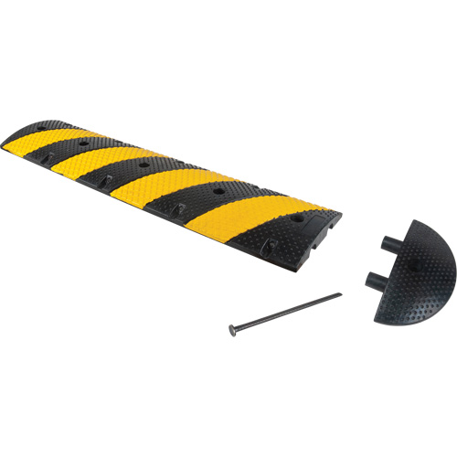 Speed Bump Kit, Rubber, 4' L x 11" W x 2" H Planification Entrepots Molloy