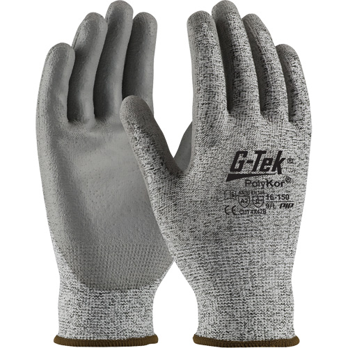 G-Tek&reg; Seamless Knit Cut-Resistant Gloves, Size X-Small, 13 Gauge, Polyurethane Coated, PolyKor&reg; Shell, ASTM ANSI Level A2/EN 388 Level B Planification Entrepots Molloy