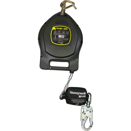Cordage de s&eacute;curit&eacute; autor&eacute;tractable Falcon + Edge, 50', Acier galvanis&eacute;, Pivotant Planification Entrepots Molloy