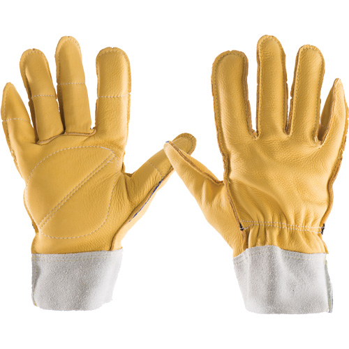Gants tout cuir, 7/Petit, Paume en Cuir fleur, Poignet &eacute;lastique Planification Entrepots Molloy