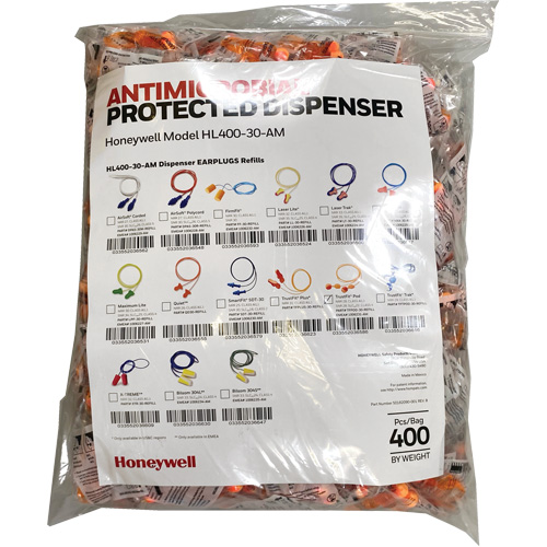 TF-30 Earplugs Refill for HL400 Dispenser, Bulk - Polybag, Corded Planification Entrepots Molloy