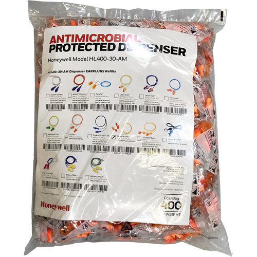 Recharge de bouchons doreille TFP-30 pour le distributeur HL400, Vrac - Sac en poly, Avec cordon Planification Entrepots Molloy