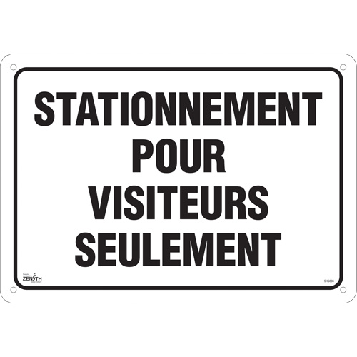 Enseigne  Stationnement pour visiteurs , 14" x 20", Aluminium, Français Planification Entrepots Molloy