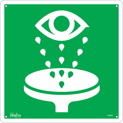 Eye Wash CSA Standard Safety Sign, 12" x 12", Aluminum, Pictogram Planification Entrepots Molloy