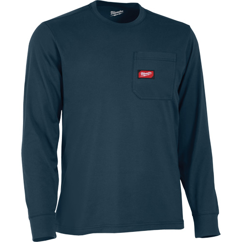 Gridiron Long-Sleeved Pocket-T-Shirt, Men's, Small, Blue Planification Entrepots Molloy
