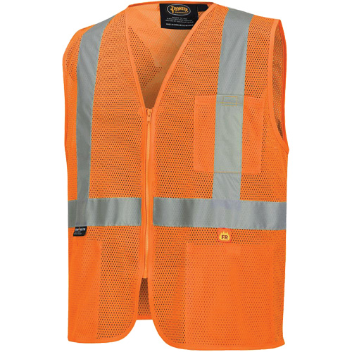 6943 Gilet de s&eacute;curit&eacute; &agrave; mailles ignifuge, Orange haute visibilit&eacute;, Petit, Polyester Planification Entrepots Molloy