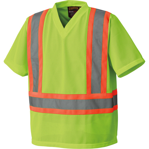 5993P Mesh Safety T-Shirt, Polyester, Small, High Visibility Lime-Yellow Planification Entrepots Molloy