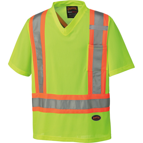 6989 Chandail pour la circulation en micromaille, T-petit, Jaune lime haute visibilit&eacute; Planification Entrepots Molloy