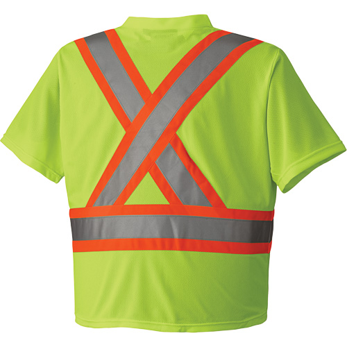 6989 Chandail pour la circulation en micromaille, T-petit, Jaune lime haute visibilit&eacute; Planification Entrepots Molloy