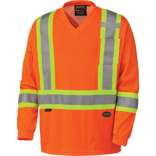 6984 Traffic Micro Mesh Long-Sleeved Safety Shirt, Small, High Visibility Orange Planification Entrepots Molloy