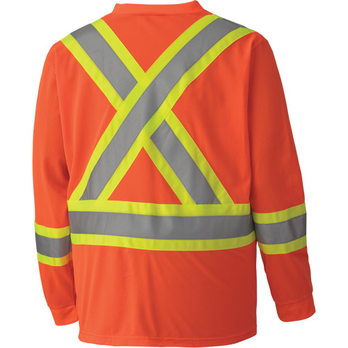 6984 Traffic Micro Mesh Long-Sleeved Safety Shirt, Small, High Visibility Orange Planification Entrepots Molloy