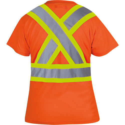 6948 T-shirt de s&eacute;curit&eacute; en il-de-perdrix pour femme, Polyester, T-petit, Orange haute visibilit&eacute; Planification Entrepots Molloy