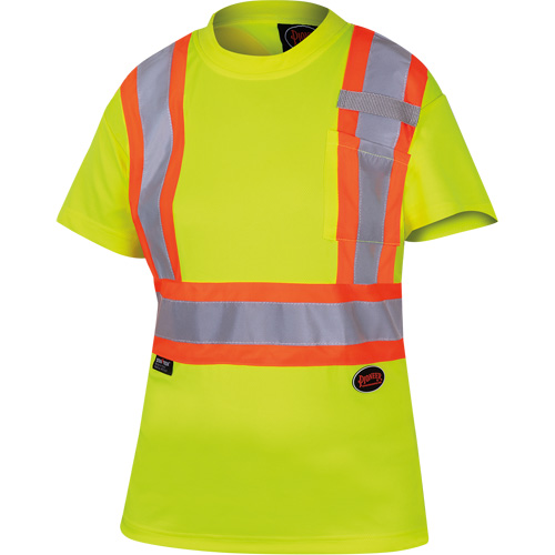 6949 T-shirt de s&eacute;curit&eacute; en il-de-perdrix pour femme, Polyester, T-petit, Jaune lime haute visibilit&eacute; Planification Entrepots Molloy