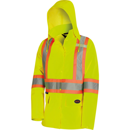 5628W The Rock Women's 300D  Quilted Safety Parka, Polyester/Polyurethane, High Visibility Lime-Yellow, X-Small Planification Entrepots Molloy