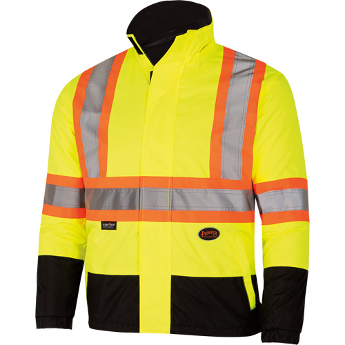 5771 Waterproof Reversible Safety Jacket, Polyester/Polyurethane, High Visibility Lime-Yellow, Small Planification Entrepots Molloy