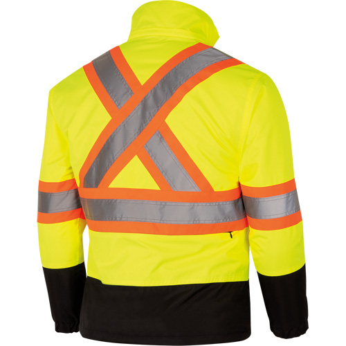 5771 Waterproof Reversible Safety Jacket, Polyester/Polyurethane, High Visibility Lime-Yellow, Small Planification Entrepots Molloy