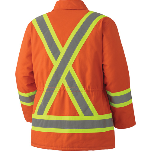 5537A Parka de s&eacute;curit&eacute; matelass&eacute; en canevas de coton, Orange haute visibilit&eacute;, Petit Planification Entrepots Molloy