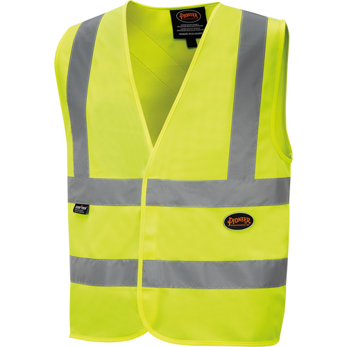6886 High-Visibility Tricot Safety Vest, High Visibility Lime-Yellow, Small, Polyester Planification Entrepots Molloy