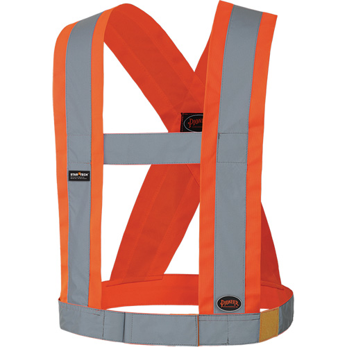 5491 High-Visibility 4" Wide Adjustable Safety Sash, Meets/Exceeds CSA Z96 Class 2 - Level 2, High Visibility Orange, Silver Reflective Colour, One Size Planification Entrepots Molloy