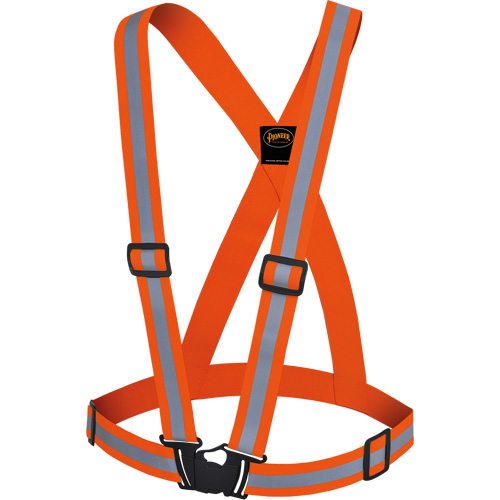 5496 High-Visibility Safety Sash, High Visibility Orange, Silver Reflective Colour, One Size Planification Entrepots Molloy
