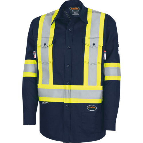 7742SF FR-TECH&reg; High-Visibility 88/12 Arc-Rated Safety Shirt, Small, Navy Blue Planification Entrepots Molloy