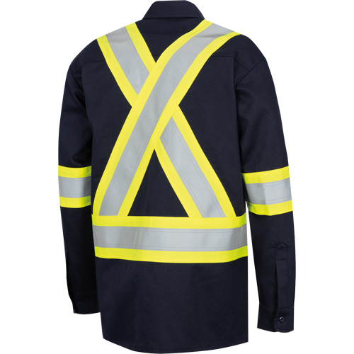 7742SF FR-TECH&reg; High-Visibility 88/12 Arc-Rated Safety Shirt, Small, Navy Blue Planification Entrepots Molloy