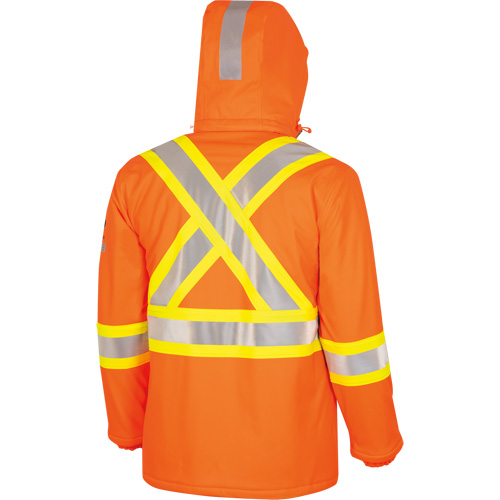 5884 Flash-Gard&reg; FR/Arc-Rated Waterproof Jacket with Hood, Small, High Visibility Orange, 51 cal/cm² Planification Entrepots Molloy