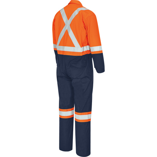7702BBT Combine de s&eacute;curit&eacute; deux tons FR-Tech, Taille 40 (grand taille), Bleu marin/Orange, 10 cal/cm² Planification Entrepots Molloy