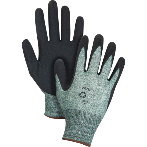Eco-Friendly Crinkle Grip Coated Gloves, 8, Foam Latex Coating, 15 Gauge, Nylon/RPET Shell Planification Entrepots Molloy