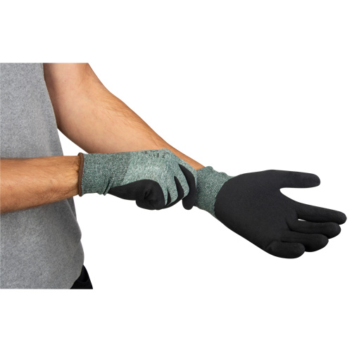 Eco-Friendly Crinkle Grip Coated Gloves, 8, Foam Latex Coating, 15 Gauge, Nylon/RPET Shell Planification Entrepots Molloy