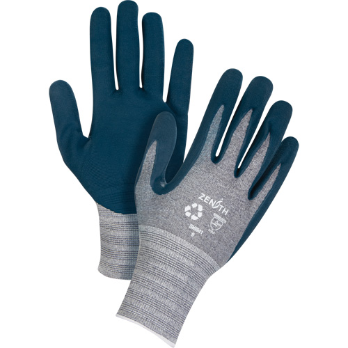 Gants &eacute;cologiques enduits et l&eacute;gers, 8, R&ecirc;vetement Mousse de nitrile, Calibre 15, Enveloppe en Polyester/rPET Planification Entrepots Molloy