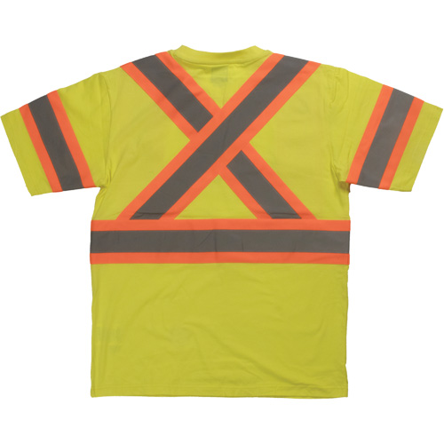 Short Sleeve Safety T-Shirt, Cotton, X-Small, High Visibility Lime-Yellow Planification Entrepots Molloy