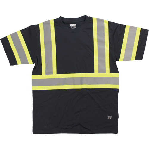 Short Sleeve Safety T-Shirt, Cotton, X-Small, Black Planification Entrepots Molloy